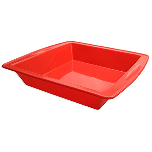SILIVO Gâteau Bakeware, Silvio 1.5 "Deep Silicone Moules à Gâteau carré cuisson Moules pour gâteaux, pain, tarte, crêpes, Pizza (Rouge) 0714367087733 (0714367087733)