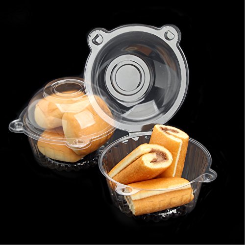 50 pcs boîte gateau transparente caissette plas...