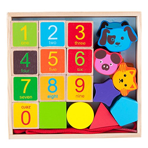 19 pièces ensemble de perles en bois perles nom...