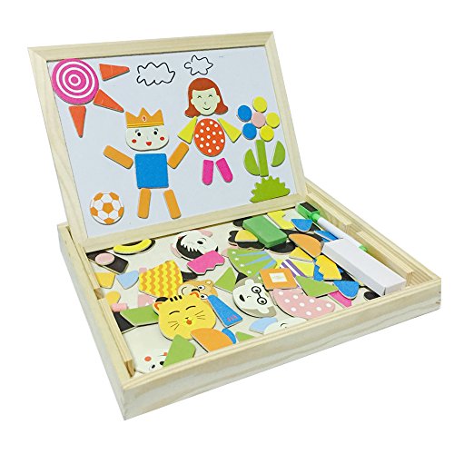 Tribe Puzzles en bois magnétique jouets educatif jeu de construction avec tableau noir double face pour bambin enfants garcon filles 3 4 5 ans, campus style code EAN 0714439959746 
