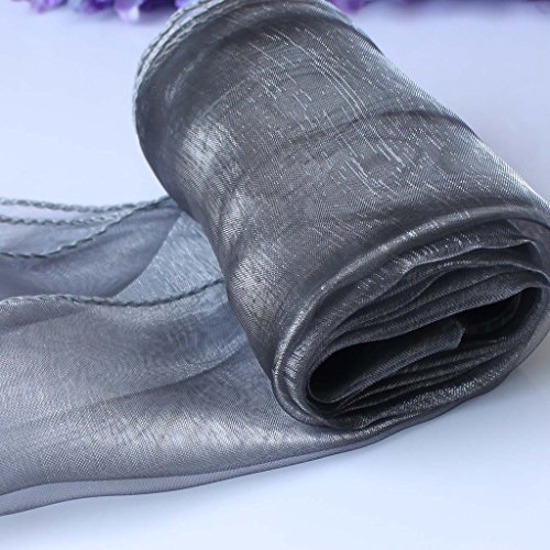 Yontree Lot 10 chemins de table 30*275cm deco mariage decoration salle organza colore gris code EAN 0714491351465 