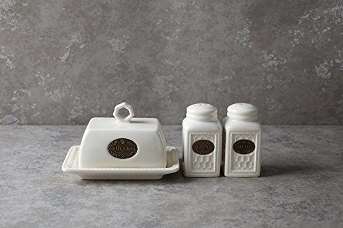 Salt Shaker and Pepper Pot With Small Butter Di...