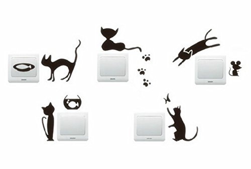 Switch socket kitty cartoon pvc amovible sticke...