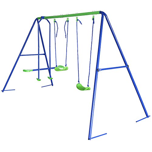 Balançoire portique enfant avec 2 balançoires et 1 face-à-face 295*135*175cm 0714819068877 HLC Balançoire portique enfant avec 2 balançoires et 1 face-à-face 295*135*175cm 0714819068877 HLC