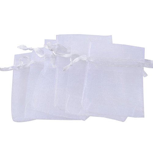 Blanc sachets pochettes cadeau en organza pour ...