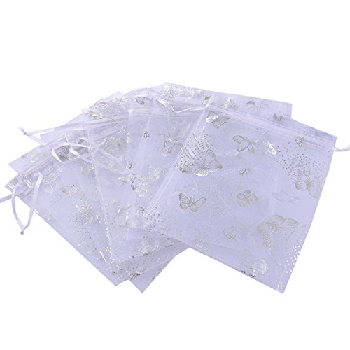 Blanc papillon sachets pochettes cadeau en orga...