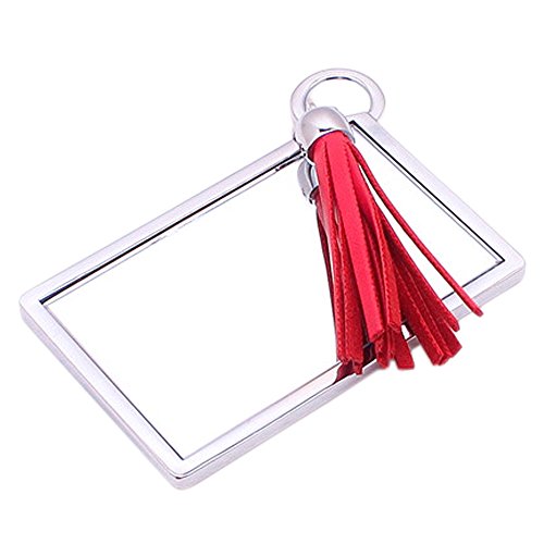 Boshiho boshiho incassable Miroir Petit Miroir de Maquillage personnel avec étui en cuir ultra fine Rose Miroir de voyage portable, Métal, Red, Rectangular 0714838936799 (0714838936799)