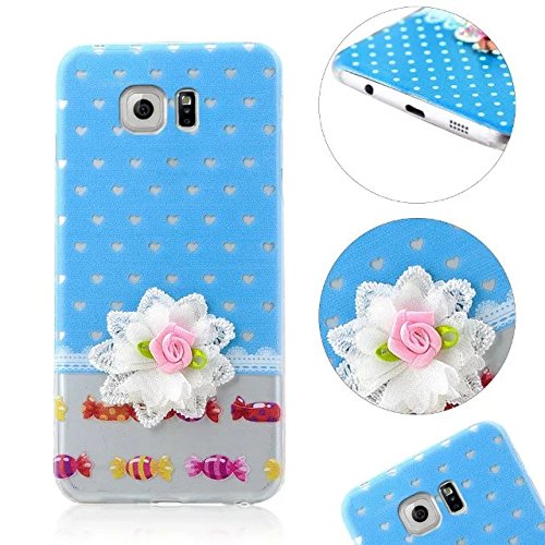 MOMDAD Samsung galaxy s6 tpu coque étui housse de protection coque gel silicone souple ultra mince fine slim leger case lace fleur cover coque galaxy s6 edge tpu silicone coque ultra mince premium soft housse etui coque code EAN 0714874866906 