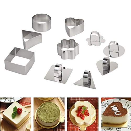 5pcs Cercle à Patisserie Cookie Dessert en Acie...