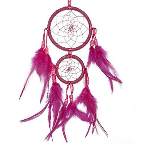 Dream catcher attrape-rêves avec plumes rose ca...