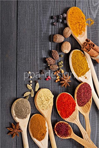 PPA DESIGN Sticker Frigo Cuillères en Bois épices - 60x90cm - SF01149 (Fond Transparent) code EAN 0714929159045 