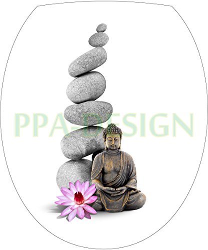 Sticker Autocollant Abattant WC Bouddha Galets ...