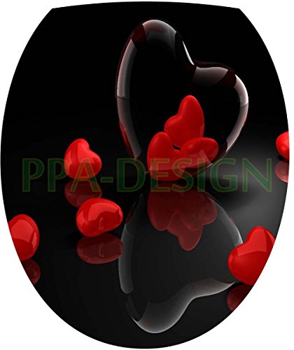 Sticker Autocollant Abattant WC Coeurs 35x42cm ...