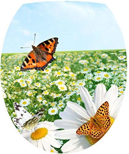 Sticker Autocollant Abattant WC Fleur Papillons...