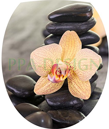 PPA DESIGN Sticker Autocollant Abattant WC Galets Orchidée 35x42cm SAWC0207 code EAN 0714929160072 