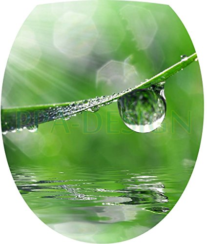 Sticker Autocollant Abattant WC Feuille Eau 35x...