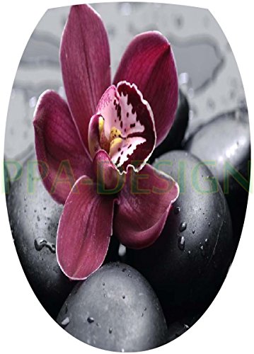 Sticker Autocollant Abattant WC Galets Orchidée...