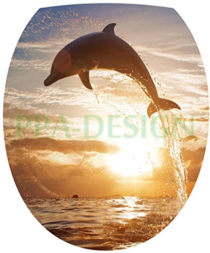 Sticker Autocollant Abattant WC Dauphins Couché...