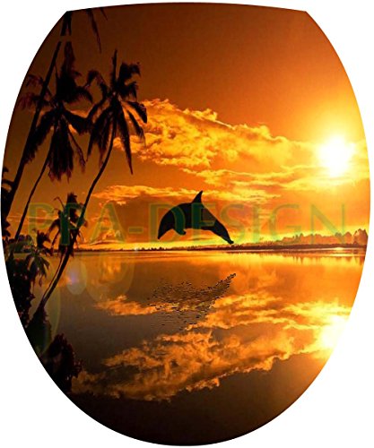 Sticker Autocollant Abattant WC Dauphin Couché ...