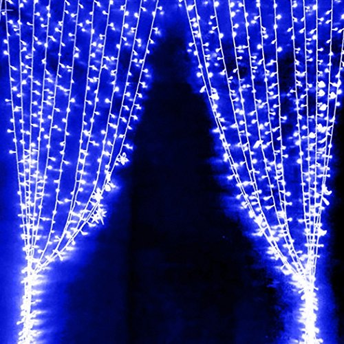 Blinngo 3mx3m guirlande rideau lumineuse 300 led 8 modes avec contrôleur de mémoriser pour décoration exterieur et interieur de noël fête mariage soirée anniversaire bar (bleu) code EAN 0714929511089 