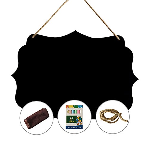 Miss board Mini tableau noir mural suspendu créatif 20x23 cm avec ficelles, chiffon et craies (style1) code EAN 0714973201776 
