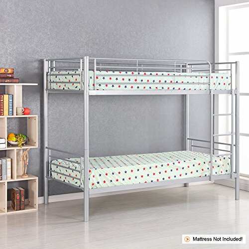 iKayaa Lit Superposé avec 2 Sommiers en Métal M...
