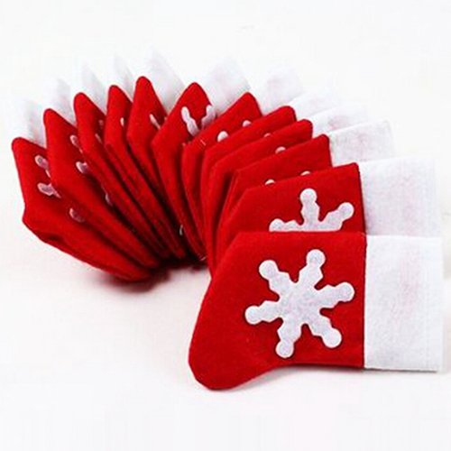 bluelans® 12 Père Noël Chaussettes argenterie p...