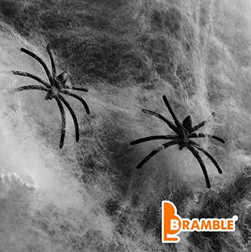 Bramble Décorations Halloween Bramble - 10 araignées + 65g de toile d'araignée blanche - Offre Pack code EAN 0714983183819 
