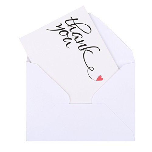 50pcs Thank You Carte de Remerciement avec Enve...