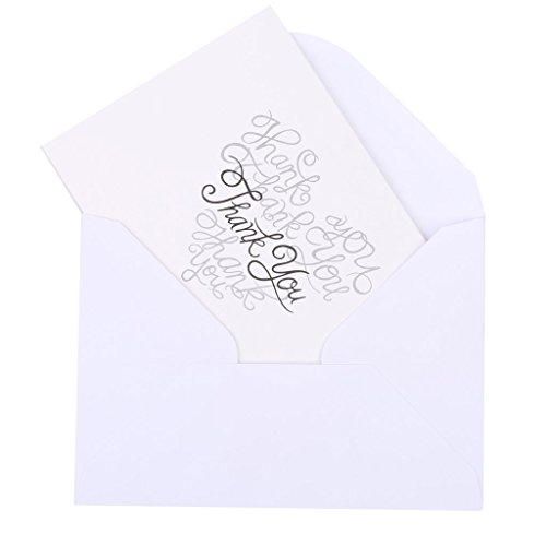 50pcs Papier Blanc Recyclé Carte de Remerciemen...