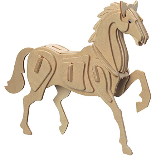 Diy 3d Bois Modèle De Cheval De Puzzle Kit De C...