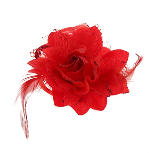 Belle Fleur Poignet avec Plumes pour Mariée et ...