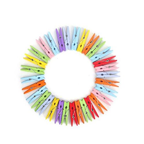 100pcs Mini Pince Coloré en Bois Couleur Mixte ...