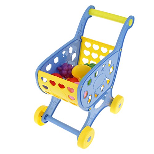 Generic Achat Bleu Chariot Supermarché Enfants Enfants Achats Jouets Panier De Jeu Cadeau code EAN 0716894718722 