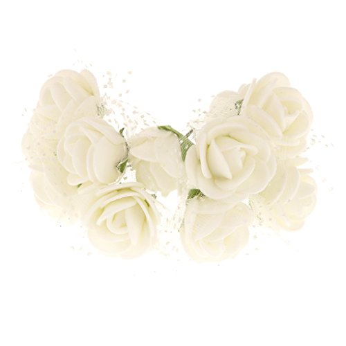 Générique 144pcs Petite Rose Fleur Artificielle Décoration pour Maison Mariage Fête - Blanc code EAN 0716894720657 