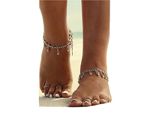 ILOVEDIY Anklet Bracelet de Cheville Argent Ind...
