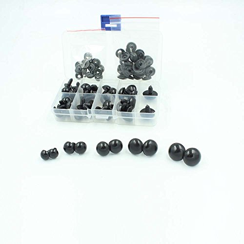 Besttoyeye 52pcs 12-20mm sets Yeux de Poupée Jouet Loisirs Créatif avec embrasses Pour création Ours en peluche Teddy Poupée Animal Marionnette code EAN 0718460089694 