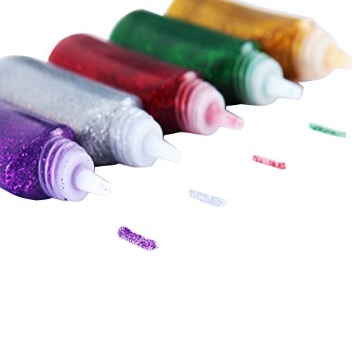 ZUMUii 7 Couleur Glitter Glue set (22ml) Couleurs-Rouge Confetti Glitter Glues Classique, Or, Argent, pourpre, vert, bleu, rose code EAN 0718460348289 