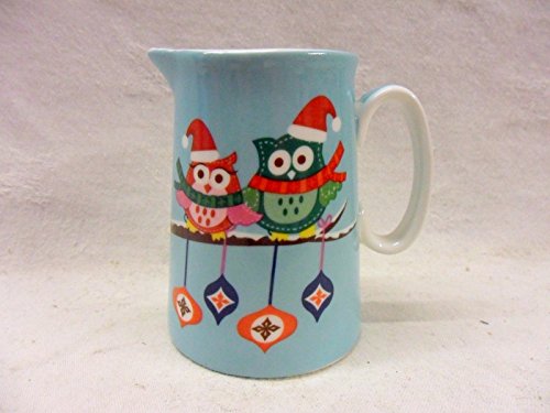 Abbeydale Collection Pichet Motif chouettes Crème de Noël fabriquée pour la collection Abbeydale pour Heron Cross Pottery. code EAN 0718610072378 