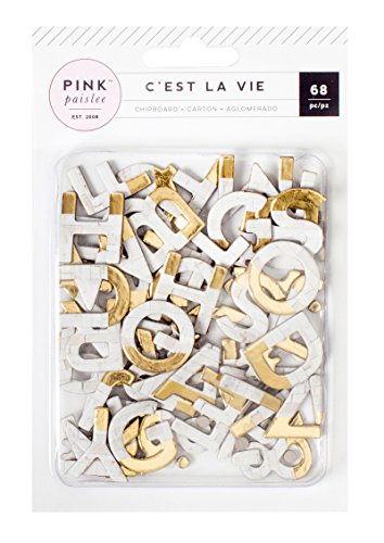 C'est la vie chipboard alphabet 6-brick avec im...