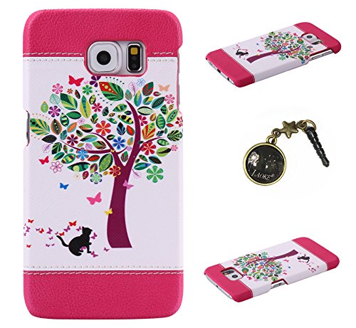 Laoke PC Cuir Coque Strass Case Etui Coque étui de portefeuille protection Coque Case Cas Cuir Swag Pour( Samsung Galaxy S6 )+Bouchons de poussière (4Q) code EAN 0718924040049 
