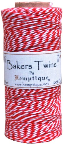 Hemptique Coton bakers twine bobine 2 plis 410 pieds/pkg-rouge/blanc 0720017128244 (0720017128244)