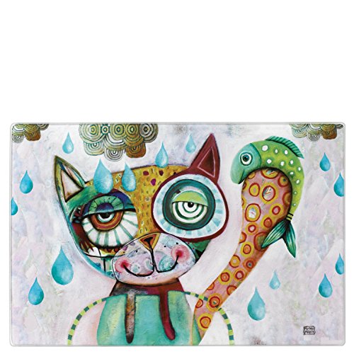 D122 Hibou Et Chat Chat-Planche À Découper Verre