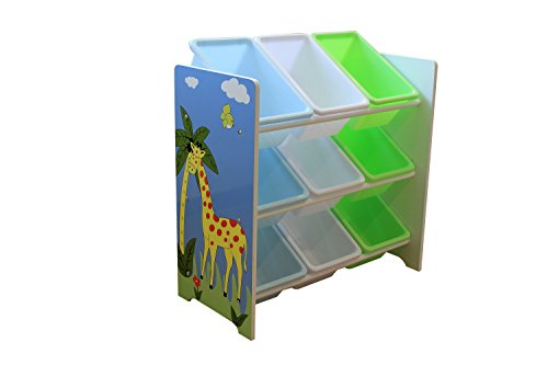 Safari étagère de rangement en plastique avec 9 compartiments, bois, multicolore 0721107395492 Liberty House Toys