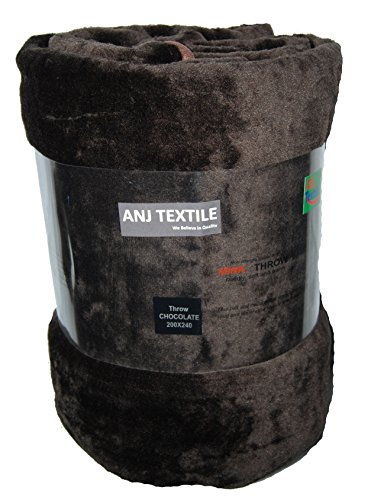 Luxe & Chocolat/Marron de qualité supérieure en fausse fourrure Couvre-lit/canapé/couverture/Jeté de lit-Chocolat/Marron Taille XL/King size?: 200x 240cm 0722076389147 ANJ Textile