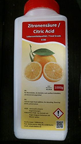 1000 g Acide citrique 1 kg dans une bouteille r...