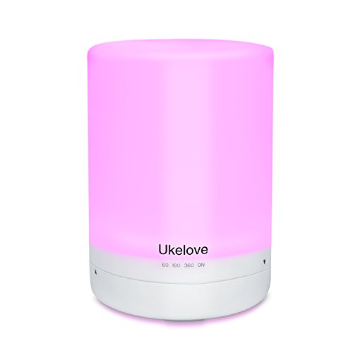 Ukelove Diffuseur d'huiles essentielles 300ml/ humidificateur ultrasonique/ diffuseur de parfum / lampe d'ambiance, 7 couleurs lumières led veilleuse, 4 mode de timing avec prise eu 0723120550476 (0723120550476)