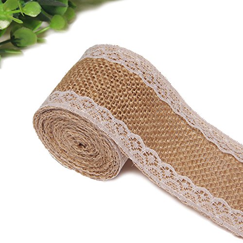 G2plus Ruban en toile de jute naturelle avec bo...