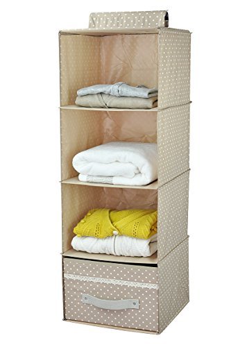 iwill createpro Etagère Placard de rangement, 4 et 1 Tiers de tiroirs, Beige pliant 0723980961863 (0723980961863)