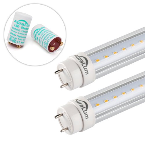 Auralum 2x 120cm 20w t8 tube led lumière fluorescente blanc naturel (4000-4500k)-smd2835*120leds - 2100lm tube haute qualité avec couverture transparent pour garage bureau code EAN 0724500239950 